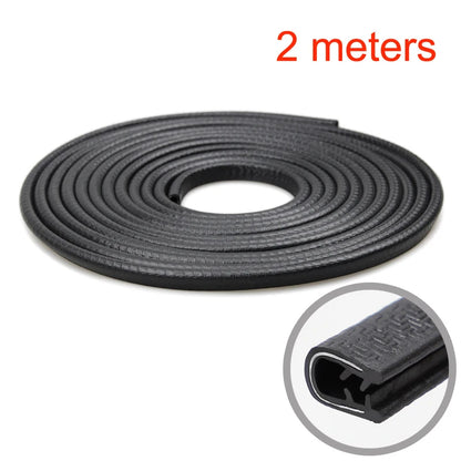 SEAMETAL Car Door Edge Seal Strip 2/5/10m U-Shape Auto Door Protector Guard Trim Anti-Scratch Weather Strip Decoration Sticke