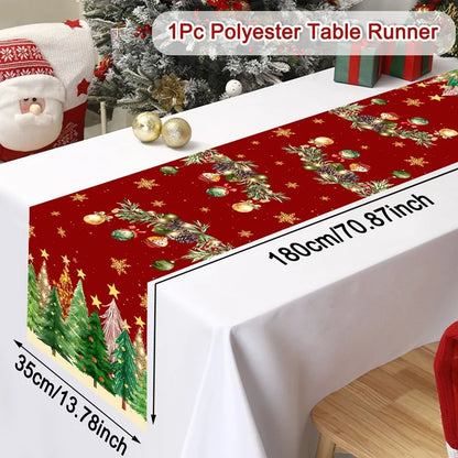 Merry Christmas Santa Claus Table Runner Christmas Decor for Home 2025 Winter Holiday Kitchen Dining Table Decor Navidad Gift