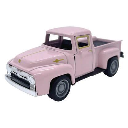 1/32 Red Metal Truck Model Vintage Alloy Mini Pull-Back Diecast Car Collection Decor Boys Children's New Year Christmas Toy G