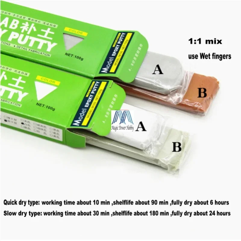 Model AB Epoxy Putty Quick /Slow Dry For Model Repairs Sculpturing Action Figure BJD Fabrication Re-modeling DIY 100g