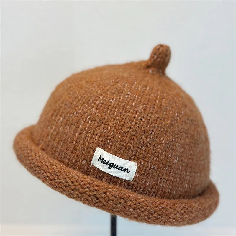 2025 Women's Winter Beanies Turned-up Brim Knitted Woolly Hat Keep Head Warm Knitted Cap Minimalist Style Fashion Accessories