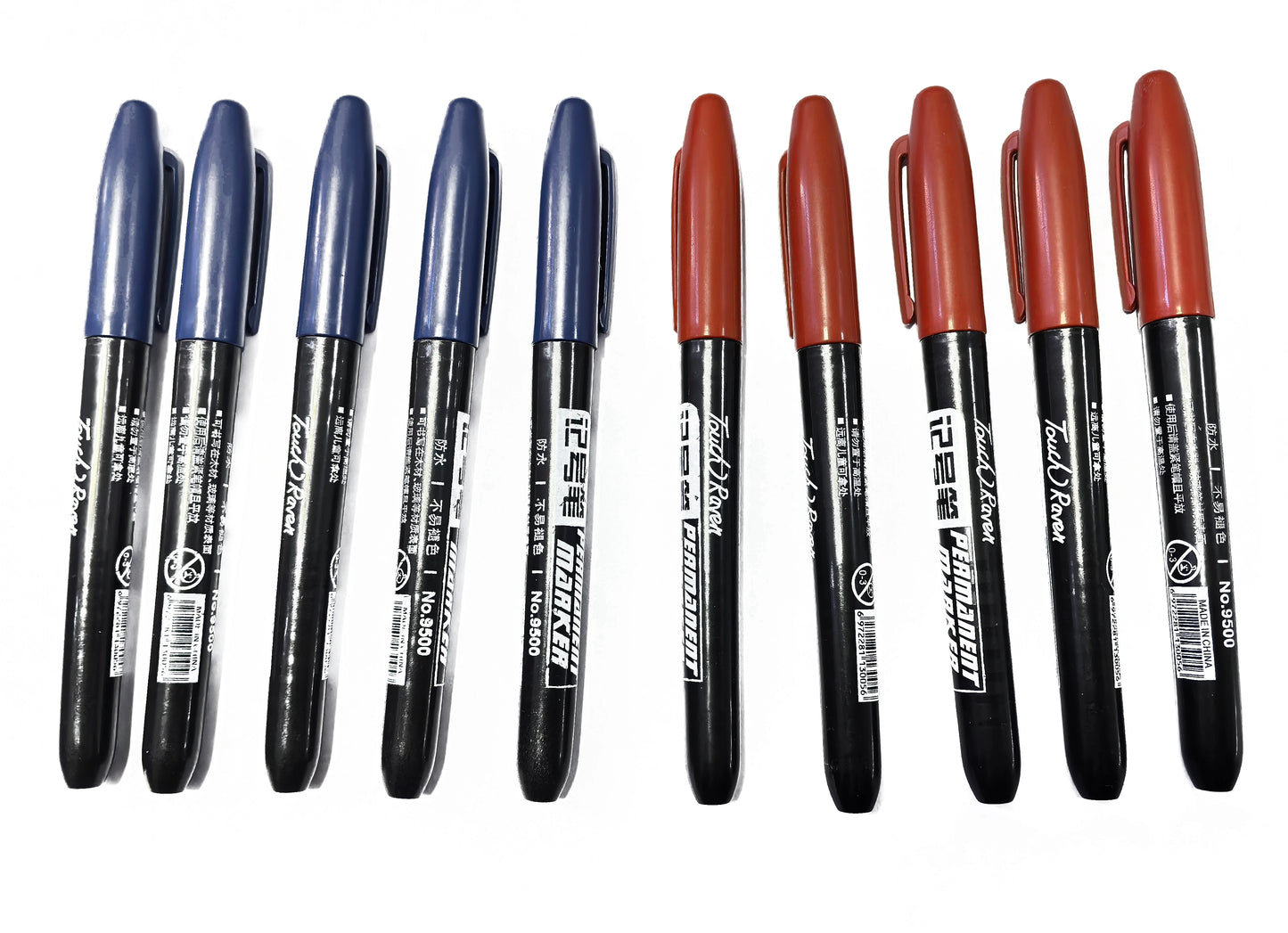 6 PCS Permanent Marker Pen Manga Drawing Markers Black Blue Red Waterproof Ink Sketch Pens Stationery Art School Supplies - 5