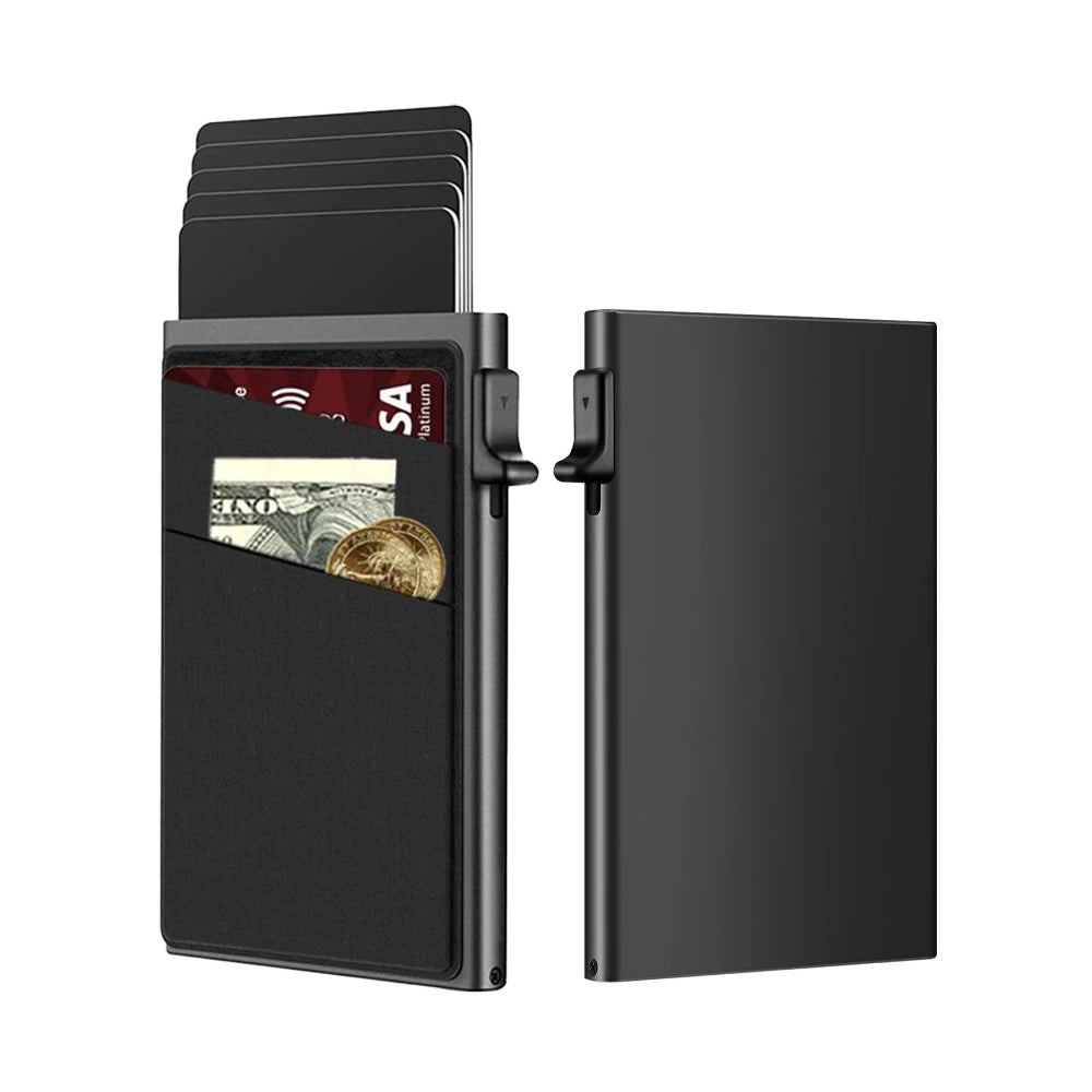 Anti-theft Cards Protectors Card Holder Minimalist Smart Wallet RFID Protection Aluminum Metal Box Cardholder Case Porte Cart