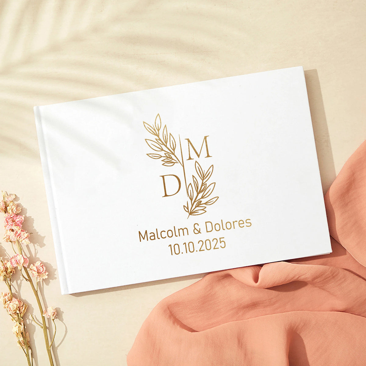 Personalized Guest Book for Wedding Noble Message Photo Album Simple Elegant Horizontal Wedding Reception Signing Book Party 