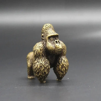 1 Pcs Antique-style Brass Golden Monkey Tea Table Tea Pet Office Desktop Animal Decorative Figurine Cast Bronze Ornament