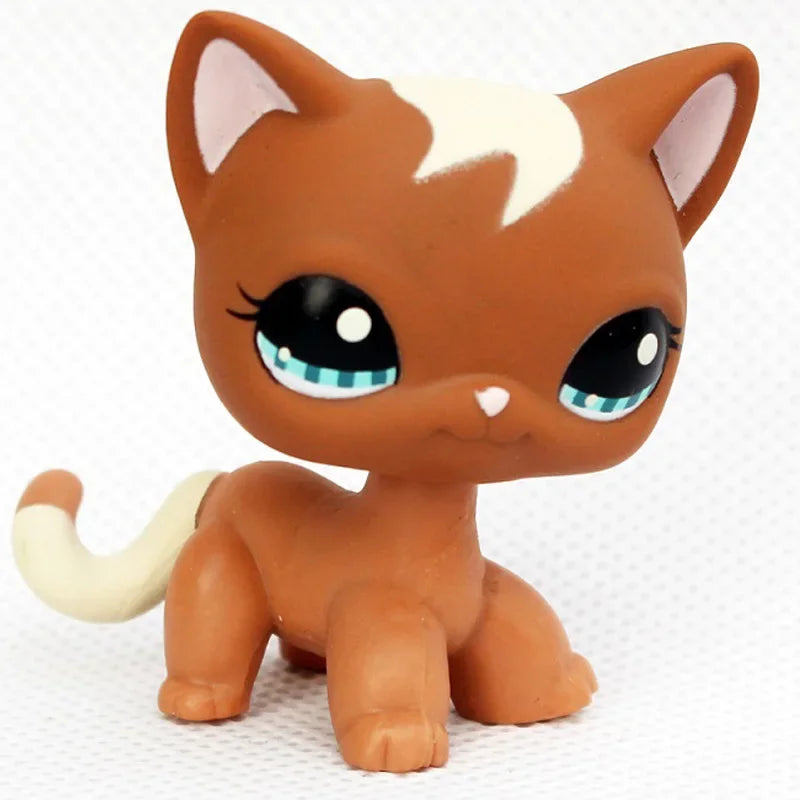 Rare Pet Toy Mini Stands Short Hair Kitten Old Figures Collection Original Bobble Head Toy LPS - 1170