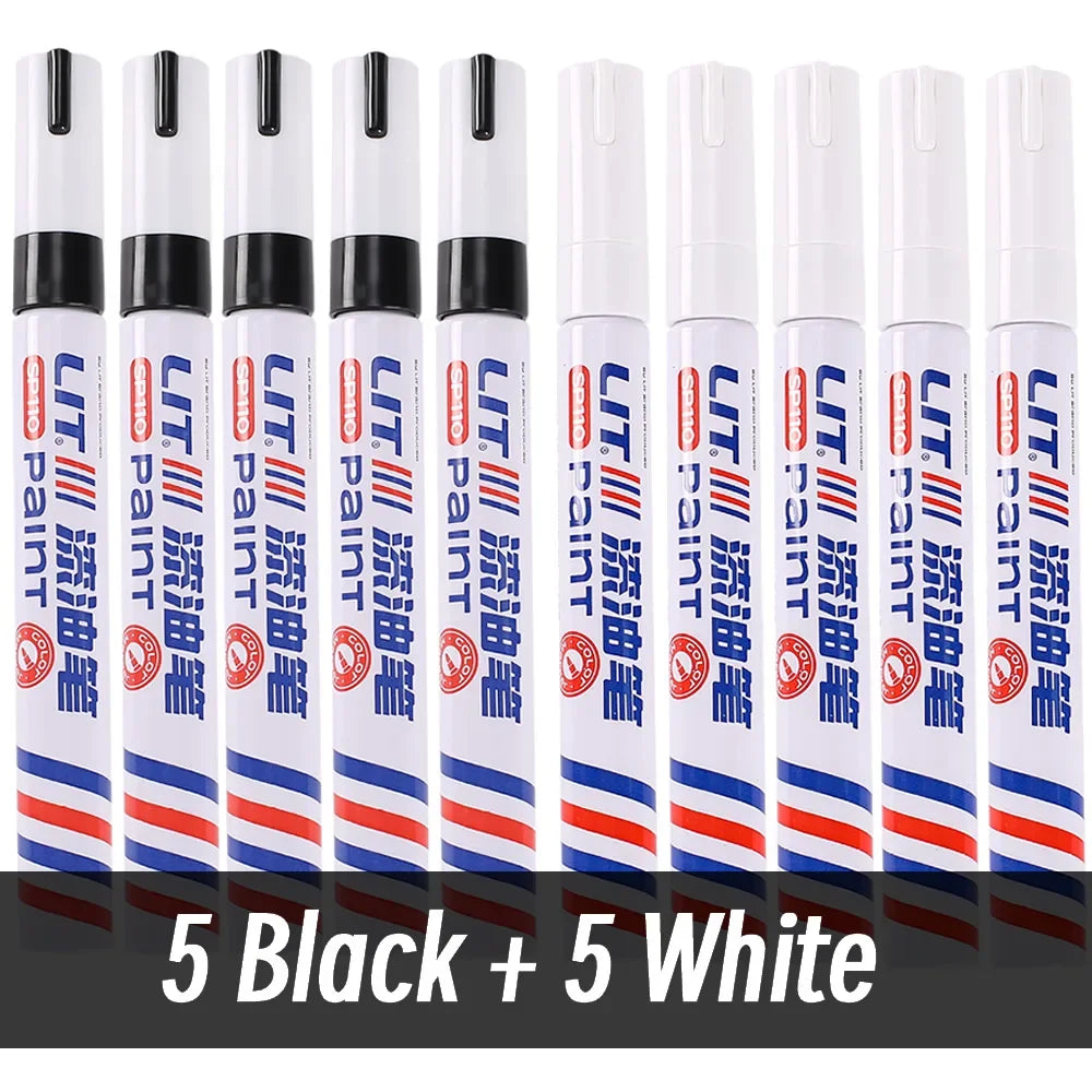 3mm 10p Colorful 8 Colors Permanent Paint Marker Waterproof White Markers tire tread rubber fabric Paint metal Paint Marker P
