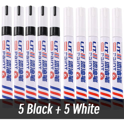 3mm 10p Colorful 8 Colors Permanent Paint Marker Waterproof White Markers tire tread rubber fabric Paint metal Paint Marker P