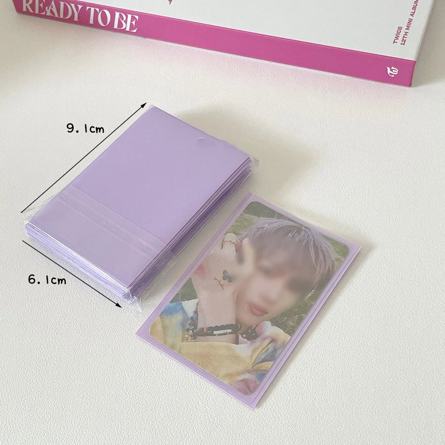 Sharkbang 50pcs/Lot Holo Card Sleeves 61x91mm 20C Macaron Color Kpop Holder For Postcards Films Game Cards Photocard Protecto