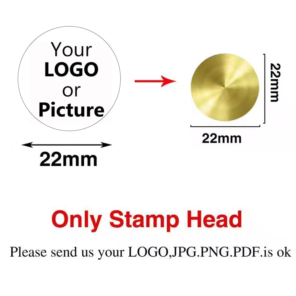 Custom Brass Wax Seal Stamp Personalized LOGO 25/30/40/50mm Round/Square Wax Sealing Head For Wedding Invitation Card Decor S
