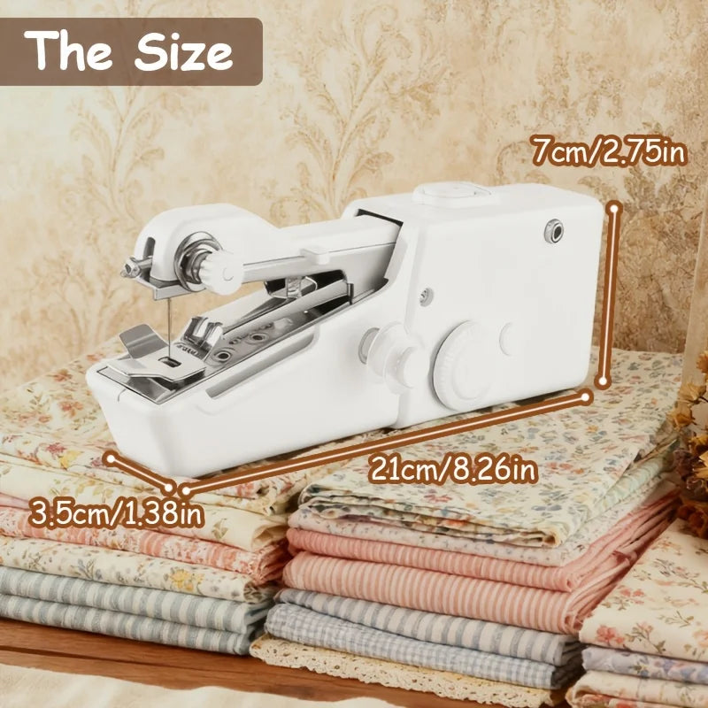 Portable Handheld Sewing Kit – Battery-Powered Fast Sewing for Fabric & Clothes, Includes Needle, Threader, Spools & Samples
