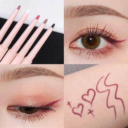 Matte Red Brown Eyeliner Gel Pencil Ultra-thin Long Lasting Quick Dry Smooth Eye Shadow Lying Silkworm Pen Makeup Cosmetics -