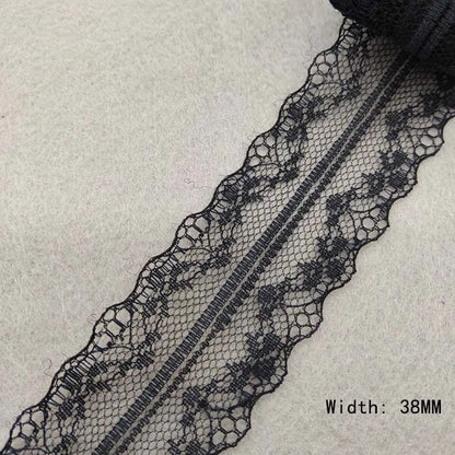 Beautiful 10 Yards/Lot Black Lace Ribbon Tape Quality Lace Trim DIY Embroidered Lace For Sewing Decoration African Lace Fabri