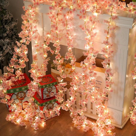 180CM Artificial Sakura Flowers Vine for Wedding Decoration Garden Arch Home Room Decor Party Bridal Fake Silk Outdoor Orname