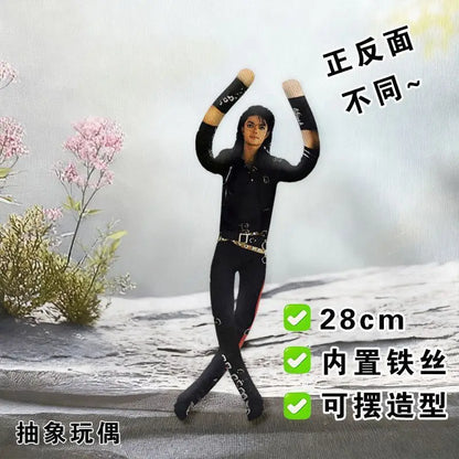 Michael Jackson Cosplay Prop Doll Plush Figure Abstract Joint Mobility Dolls Soft Stuffed Room Decoration Props Collection Gi
