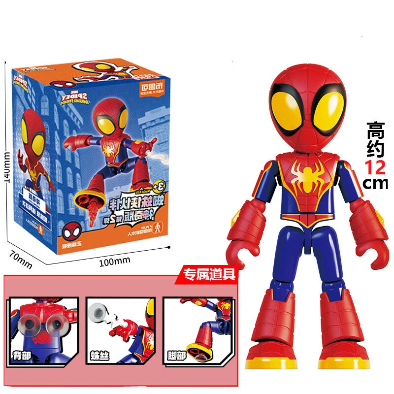 Original Blokees The Amazing Spider-Man Miles Morales Gwen Black Panther Action Figure Blind Box Anime Model Doll Kids Toy Gi