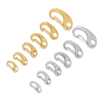 5pcs Stainless Steel D Lobster Clasps Spring Hooks Key Chains Bags Snap-fastener Buckles Connectors DIY Jewelry Accessories