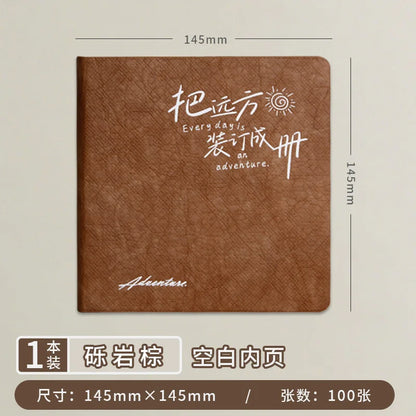 High Aesthetic Blank Journal Stamp Collection Book Travel Scrapbook Scenic Spot Check in Notebook for Memory Keeping and - br