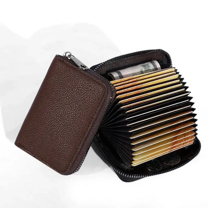 20 Detents Cards Holders PU Business Bank Credit Bus ID Card Holder Cover Coin Pouch Anti Demagnetization Wallets Bag Organiz