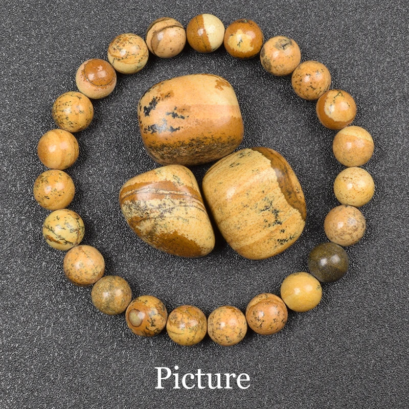Natural Golden Obsidian Stone Beads Bracelet Men Women Golden Light Rainbow Obsidian Raw Stone Round Bead Natural Energy Jewe