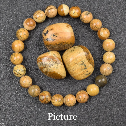 Natural Golden Obsidian Stone Beads Bracelet Men Women Golden Light Rainbow Obsidian Raw Stone Round Bead Natural Energy Jewe