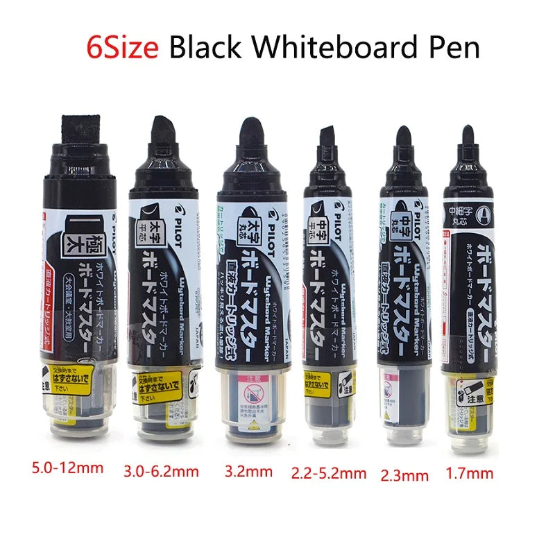 Pilot Whiteboard Pen Stationery Erasable Replaceable ink Refillable Markers 0.7/2.2-5.2/2.3/3.0-6.2/ 3.2/5.0-12mm Durable Tip