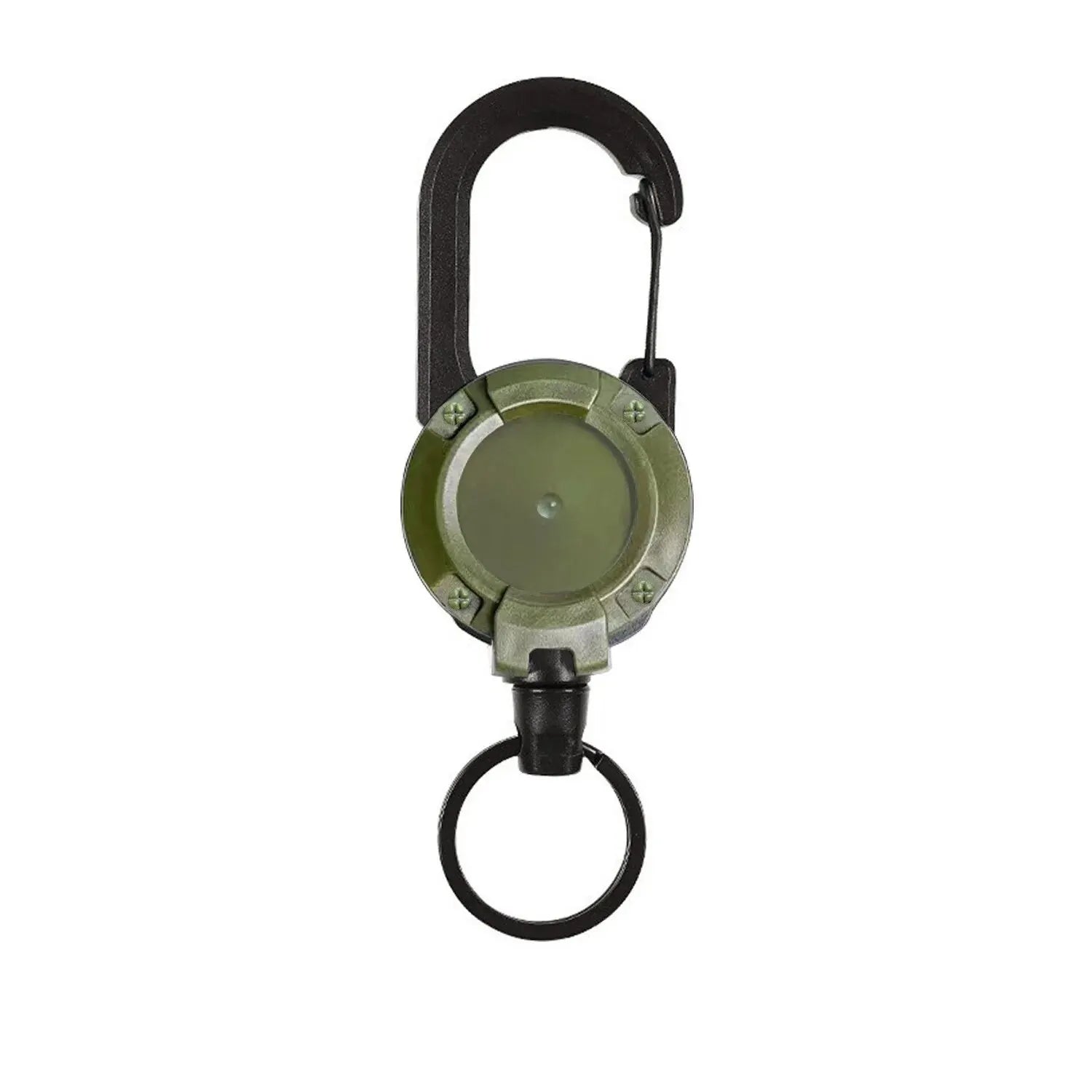 Retractable Heavy Duty Pull Reel Carabiner Key Chains Strong Steel Wire Rope Buckle Spring Key Ring Outdoor Sporty Keychain T