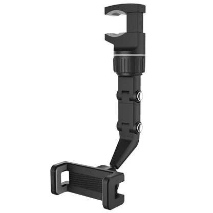 Rearview Mirror Phone Holder 360° Rotatable and Retractable Car Phone Mount Multifunctional Rear View Mirror Holder for All C