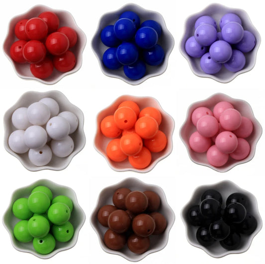 6/8/10/12/14/16/18/20mm Bubblegum Colorful Spacer Beads Round Loose Acrylic Beads For Diy Bracelet Necklace Jewelry Making