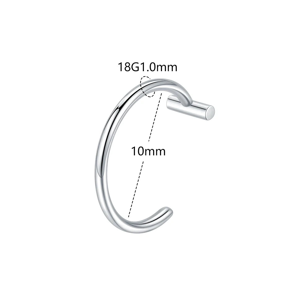 1PC Stainless Steel Fake Nose Ring Hoop Septum Rings Non-Pierced C Clip Lip Ring Earring Fake Nose Piercings Women Body Jewel
