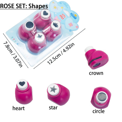 4pcs Mini Craft Punch Set, 4 Kind of Pattern Theme, Amazing Cut-out Shapes for Scrapbooking, Arts & Crafts, DIY Handwork & Mo