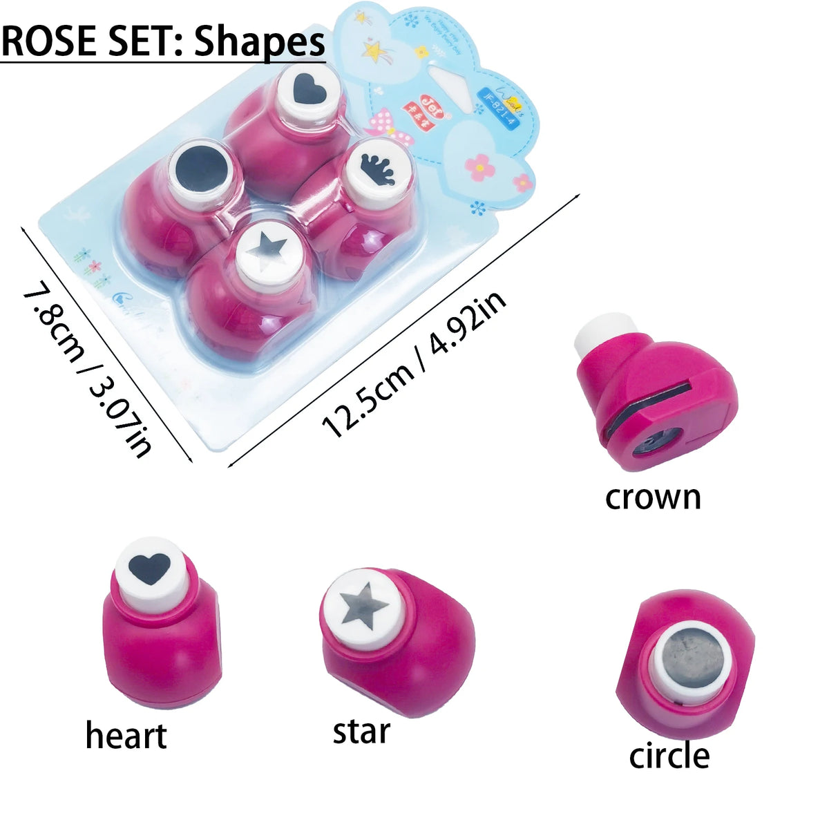 4pcs Mini Craft Punch Set, 4 Kind of Pattern Theme, Amazing Cut-out Shapes for Scrapbooking, Arts & Crafts, DIY Handwork & Mo