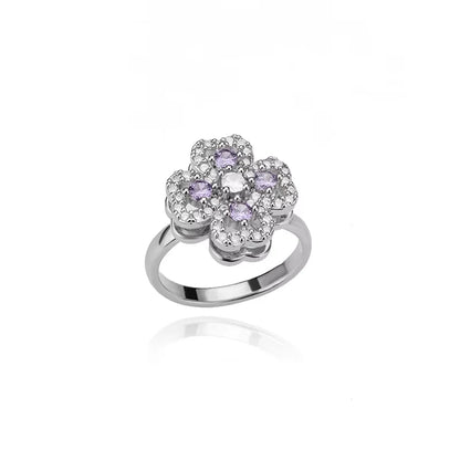 Anti Stress Anxiety Fidget Rings for Women Stainless Steel Sunflower Sun Star Spinner Ring Christmas Jewelry Gifts - JZ3829P