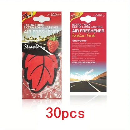 3-60pcs Car Air Freshener Natural Scented Tea Paper Auto Hanging Vanilla Perfume Fragrance Leaf Shape Car Accessories Interio