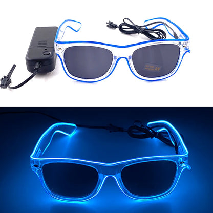 1PC Light Up LED Glasses Glow Sunglasses EL Wire Neon Glasses Glow in The Dark Party Supplies Neon Party Favors for Adults - 