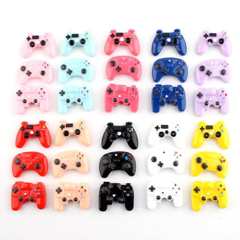 8pcs Resin Flatback Miniature Game Controller Cabochon Kawaii Flat Cabochons DIY Craft Decoration Accessories