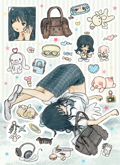 Vintage-Toned Girl Sticker Collection | Nostalgic Aesthetic Decals for Journaling, Scrapbooking & DIY Crafts