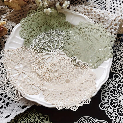 10 pcs Vintage Lace Hollow Material Paper Butterfly Craft Paper Junk Journal Planner Decorative DIY Scrapbooking Material Pac