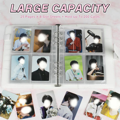 25pcs Page(4 Grids) Photo Card A5-Binder Kpop Photo Albums Idol Cards Loose-leaf Collect Book Binder Photocard Holder
