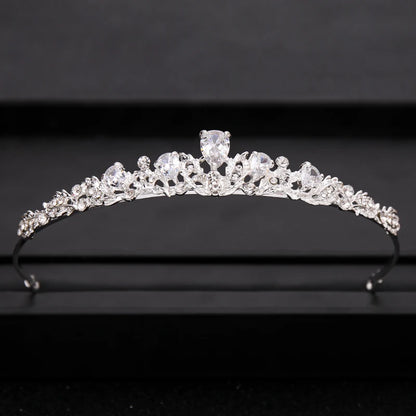 Bridal Baroque Rhinestones Crystal Tiaras Wedding Crown Hair Jewelry for Women Party Crowns Bride Accessory - Silver C
