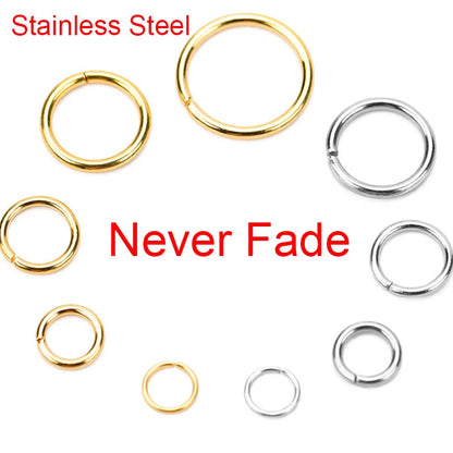 100pcs PVD Stainless Steel Open Jump Rings Lot 3 4 5 6 7 8 10 mm Split Rings Connectors For Bracelet Necklace Diy Jewelry Mak