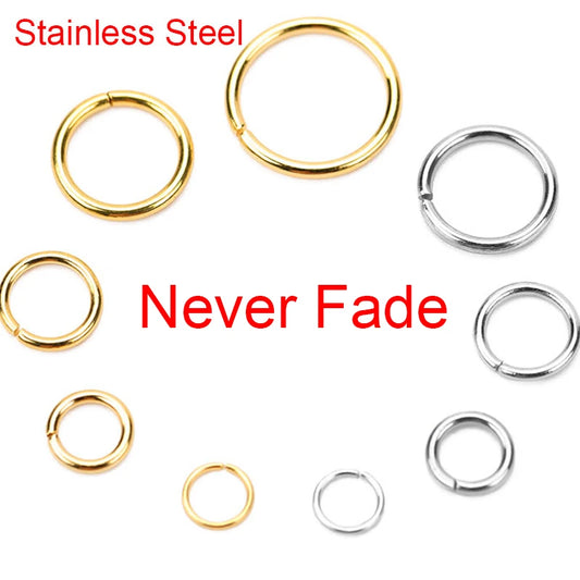 100pcs PVD Stainless Steel Open Jump Rings Lot 3 4 5 6 7 8 10 mm Split Rings Connectors For Bracelet Necklace Diy Jewelry Mak