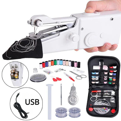 Portable Manual Sewing Machine Handheld Rope-free Electric Quick Build DIY Apparel Supplies Arts Crafts Home Garden Embroider