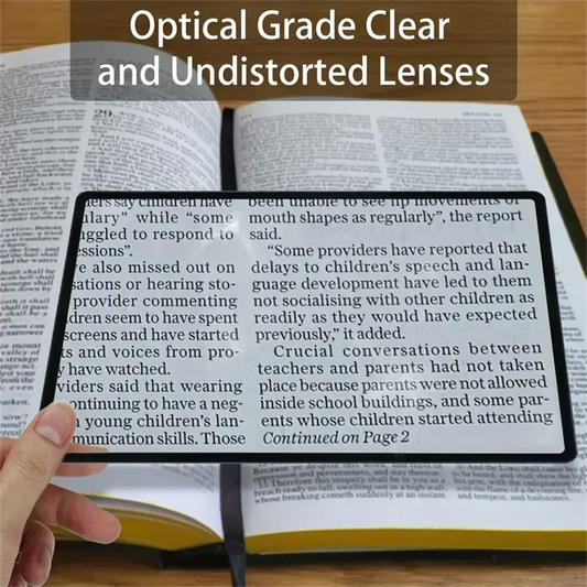 New Full Page Large Sheet Magnifier Magnifying Glass Reading Aid Glass Page Magnifying Lens Ultra-thin Reading Magnifier New