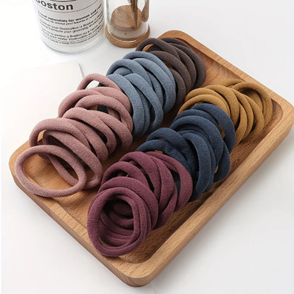 20/50/100pcs Soft Elastic Hair Ties Hair Bands Decorative Hair Accessories Set For Baby Girls - Dark / 100 pcs