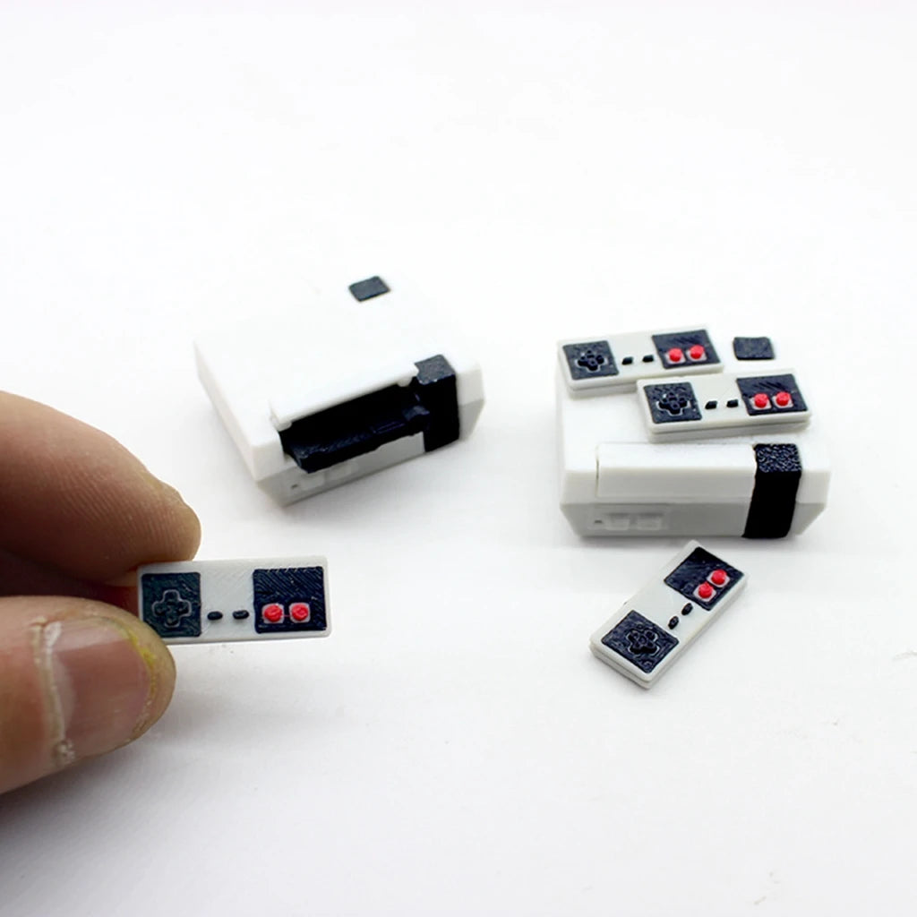 1/12 Dollhouse Miniature Game Console Mini Nostalgic Red And White Machine TV Game Console Model Doll Accessories Toys