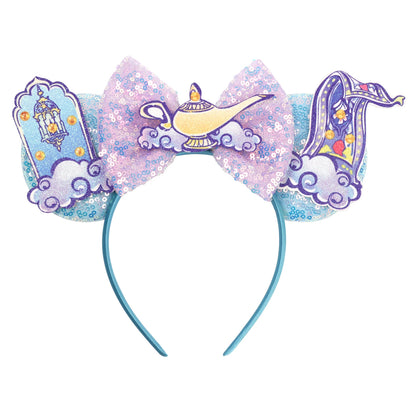 New Christmas Halloween Mouse Ears Headband Cartoon Sequin Bows Headband Birthday Party Princess Cosplay Costume For Women Ad