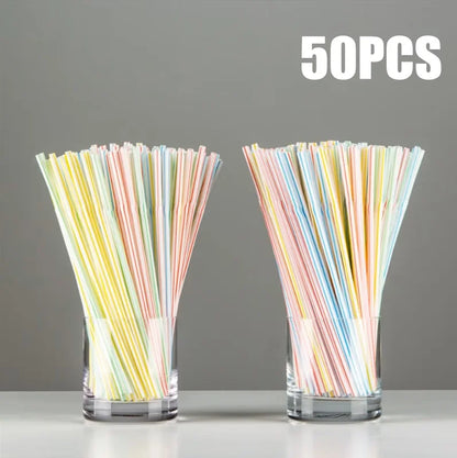 50-3000Pcs Multicolor Kitchen Beverage Straws Rietjes Drinking Straw Cocktail Rietjes Wedding Party Straws Accessories - Stri