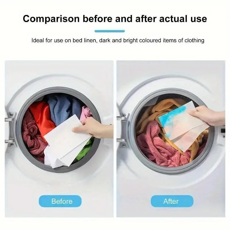 50Color Dye-Resistant Cloth for Laundry，No Chemical Composition，Mixed Laundry Anti-Penetration and Fade Protection，Universal 