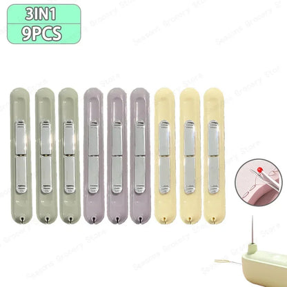 2 In 1 Needle Threader and Seam Ripper Tool Multifunctional Sewing Thread Remover Cross Stitch Crafting Accessories Easy Use 